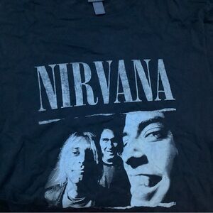 NIRVANA Black Short Sleeve Tee Iconic Band Logo